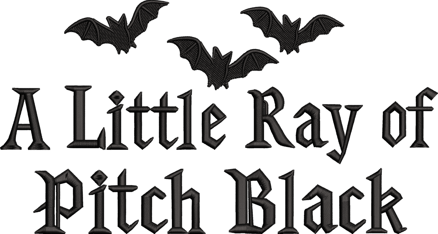 A Little Ray Of Pitch Black Embroidered Crewneck