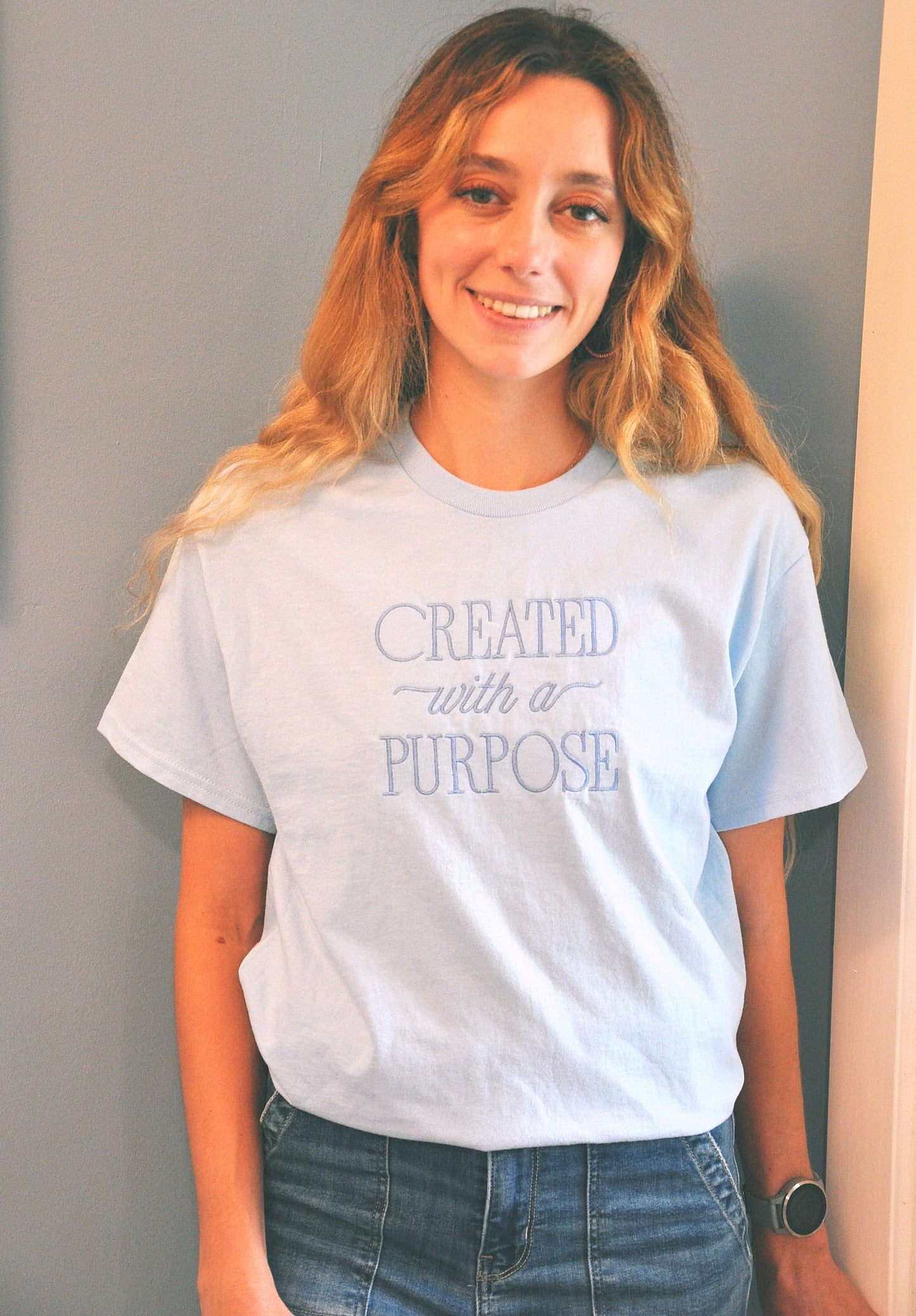 Created With A Purpose Embroidered T-shirt