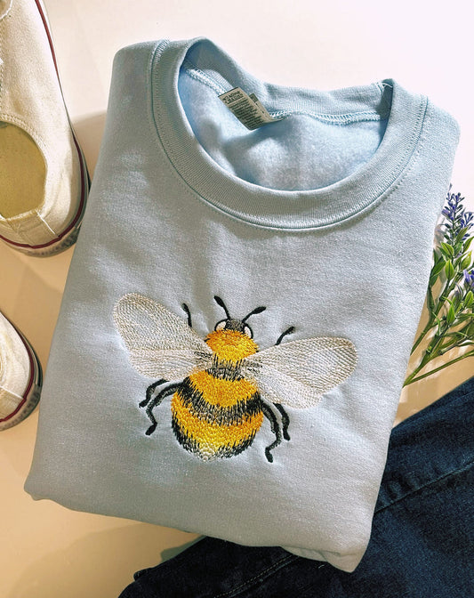 Bumble Bee Embroidered Crewneck Sweatshirt