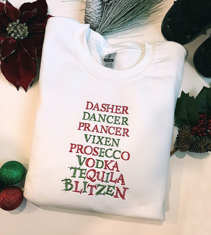 Boozy Christmas Embroidered Sweatshirt