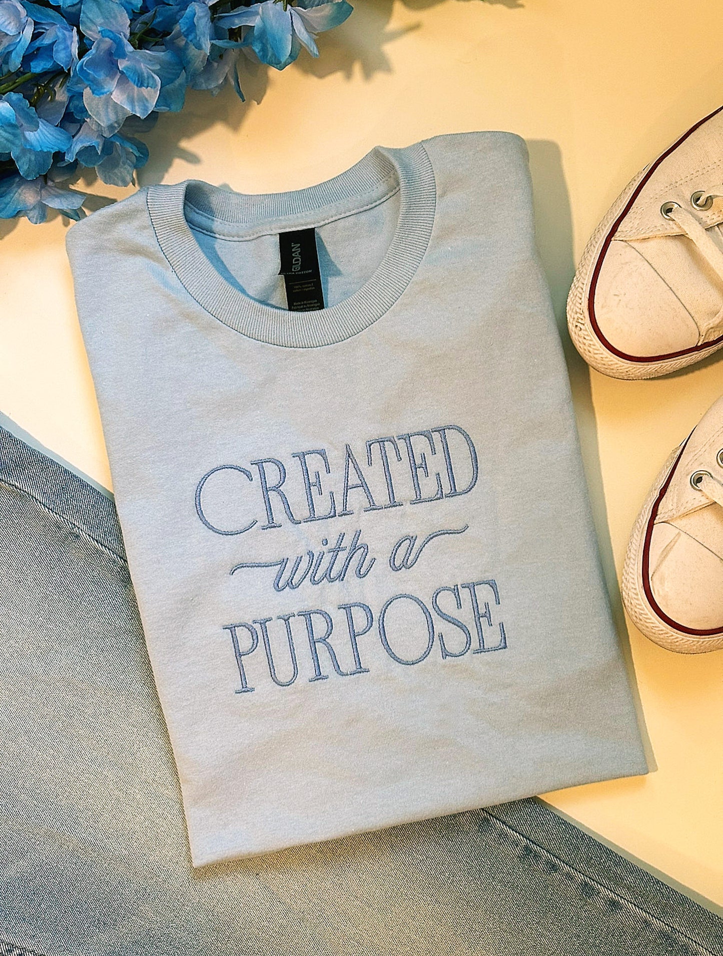 Created With A Purpose Embroidered T-shirt