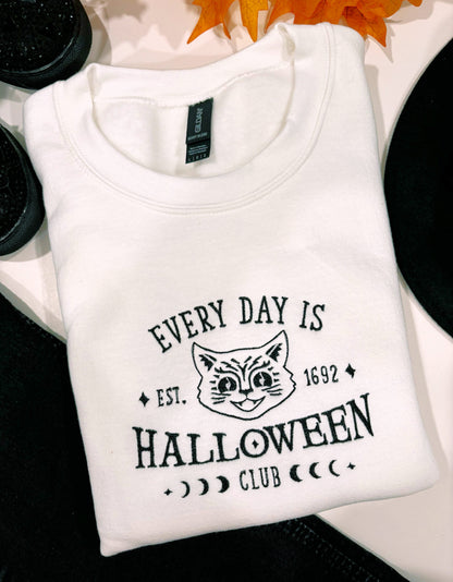 Everyday Is Halloween Club Embroidered Sweatshirt