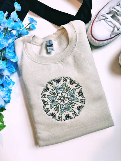 Mother Natures Kaleidoscope Embroidered Sweatshirt