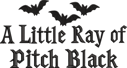 A Little Ray Of Pitch Black Embroidered Crewneck