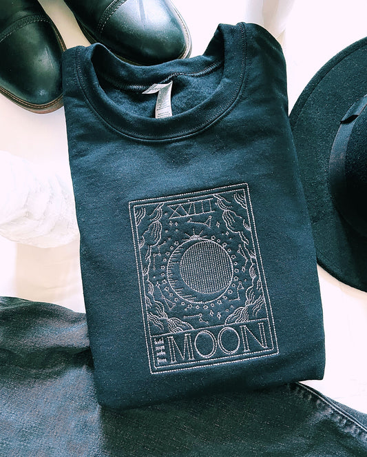 The Moon Tarot Card - Embroidered Sweatshirt