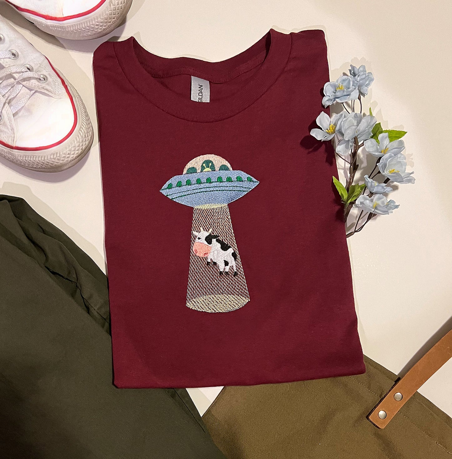 Bessies Adventure Embroidered Crewneck T-Shirt