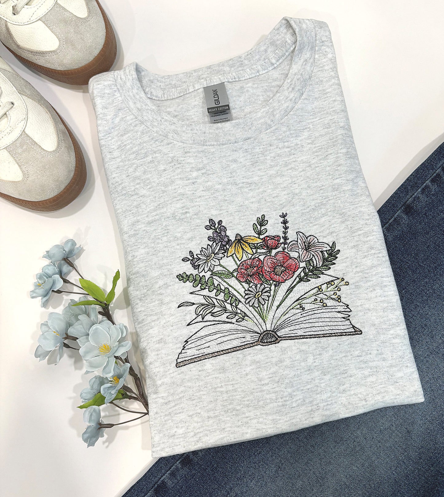 Natural Reader Embroidered T-Shirt