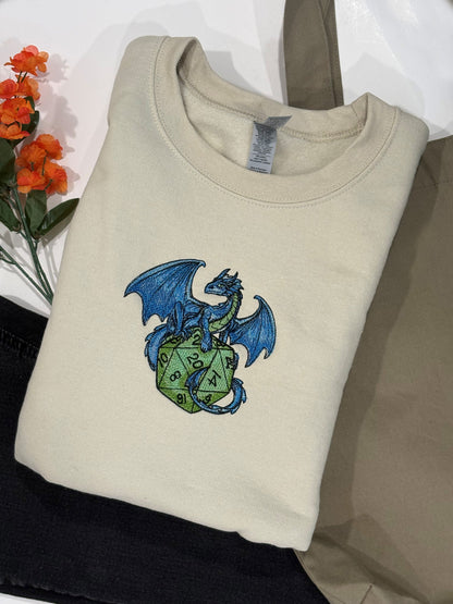 D12 Dragon Embroidered Crewneck Sweatshirt, Size Is Large