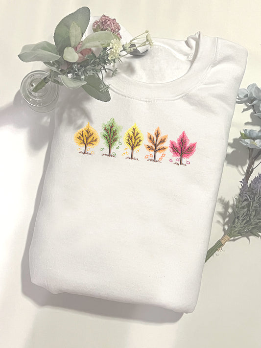 Falling Leaves - Embroidered Sweatshirt