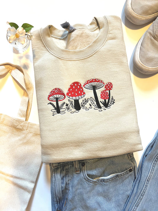 Mushroom Embroidered Sweatshirt