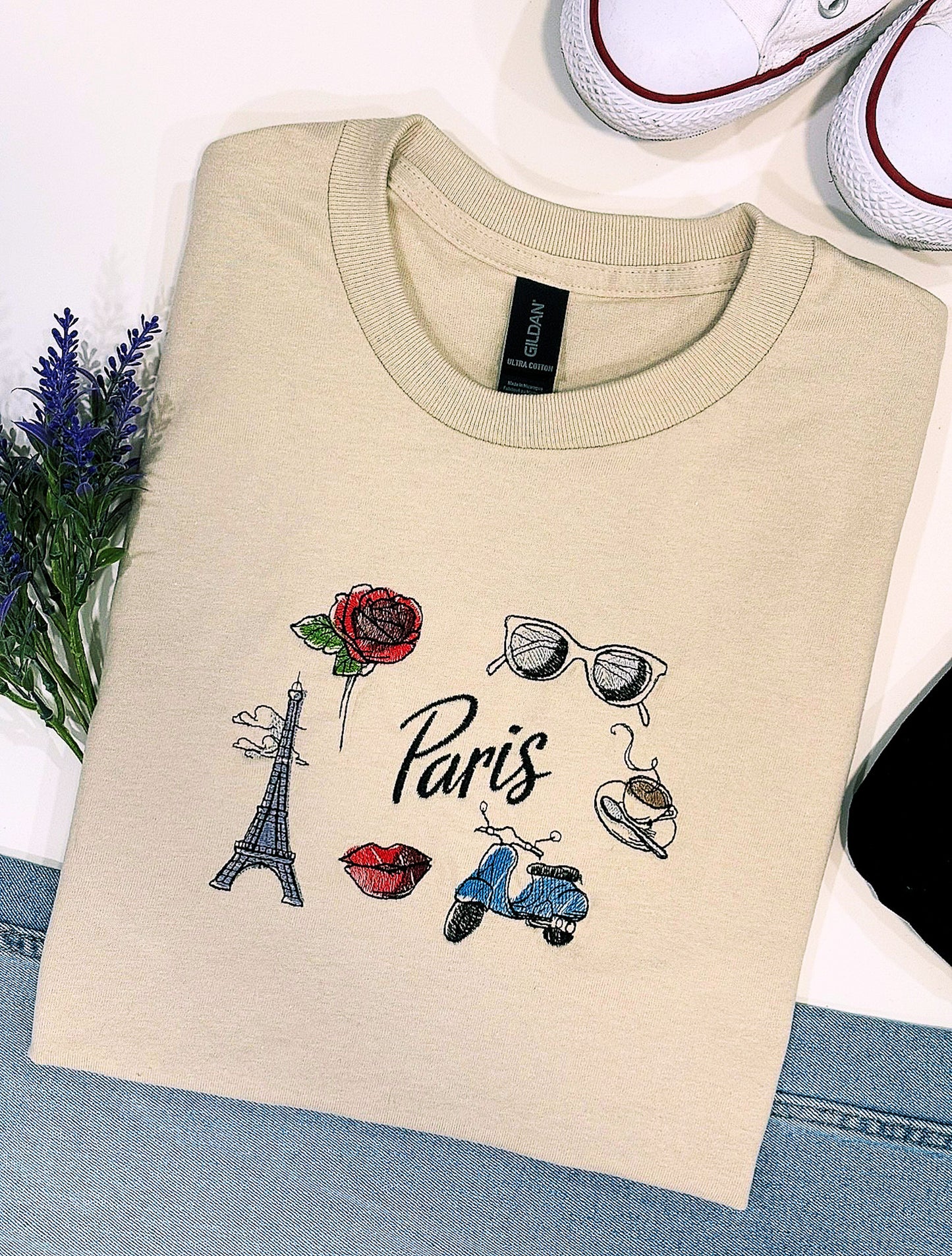 Runway In Paris Embroidered T-Shirt.