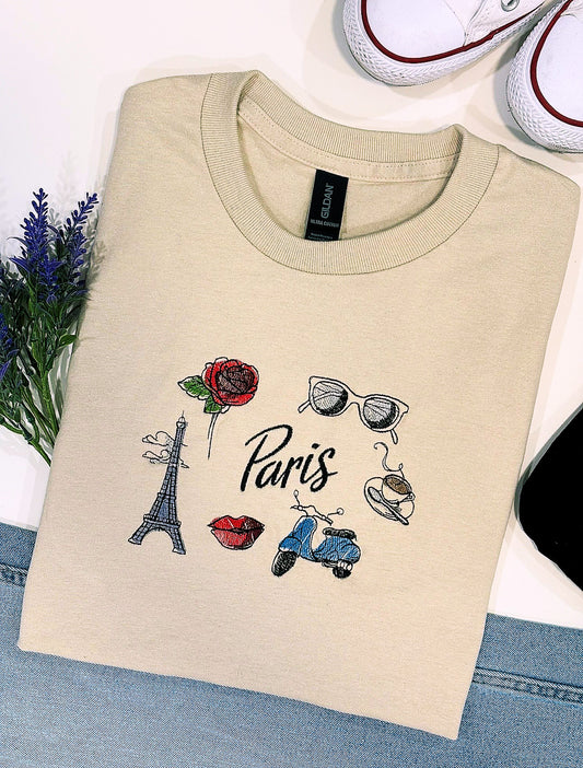 Runway In Paris Embroidered T-Shirt.