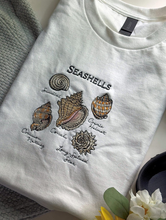 Seashells By The Seashore Chart Embroidered T-shirt