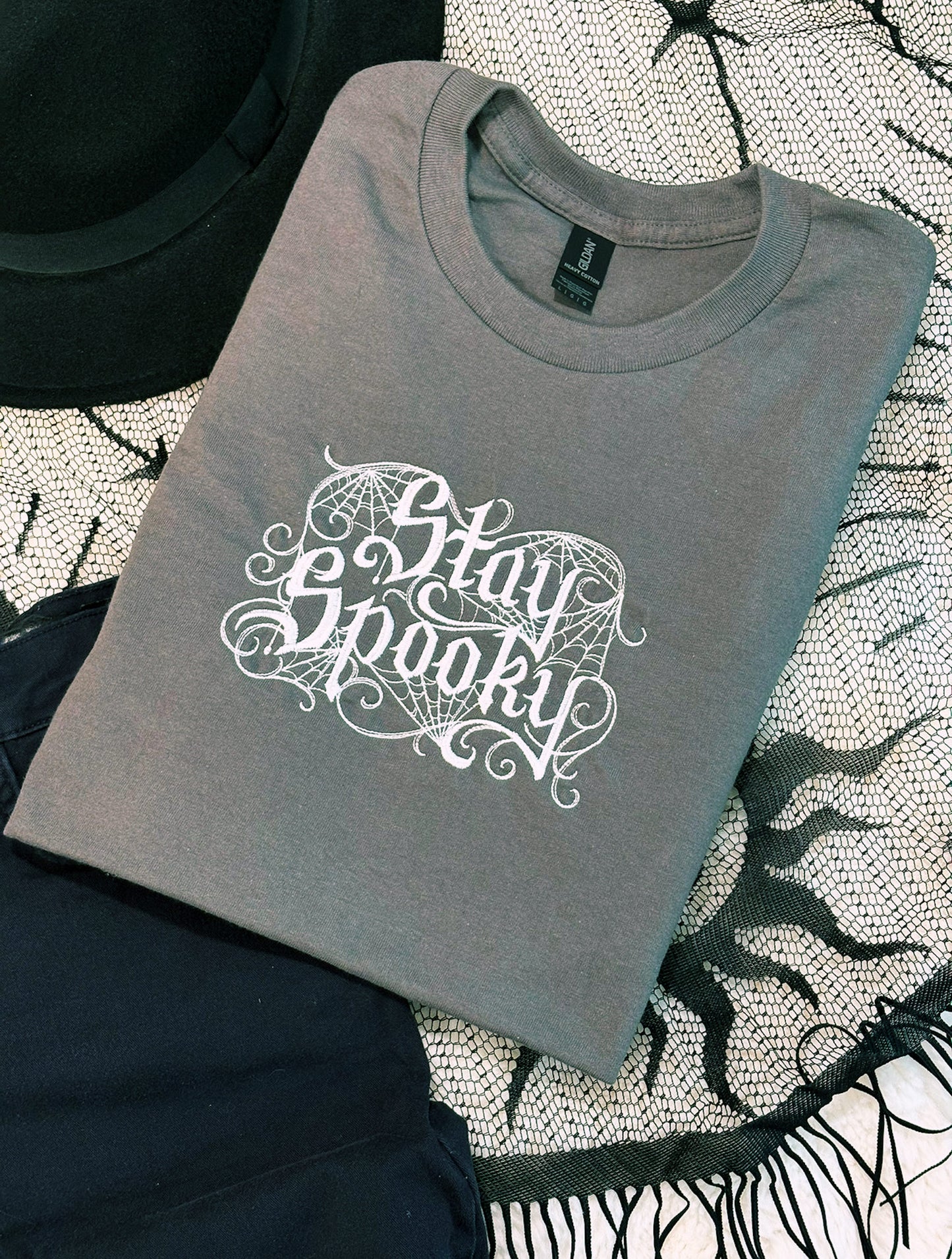 Stay Spooky Embroidered T-Shirt