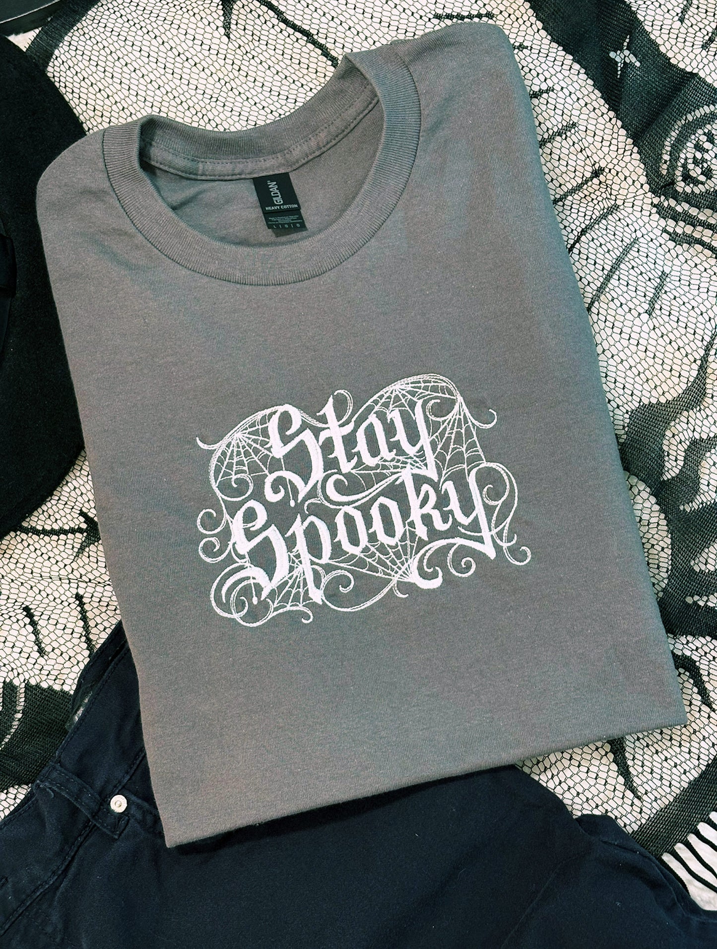 Stay Spooky Embroidered T-Shirt