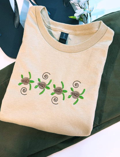 Sea Turtles Embroidered T-Shirt
