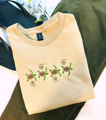 Sea Turtles Embroidered T-Shirt