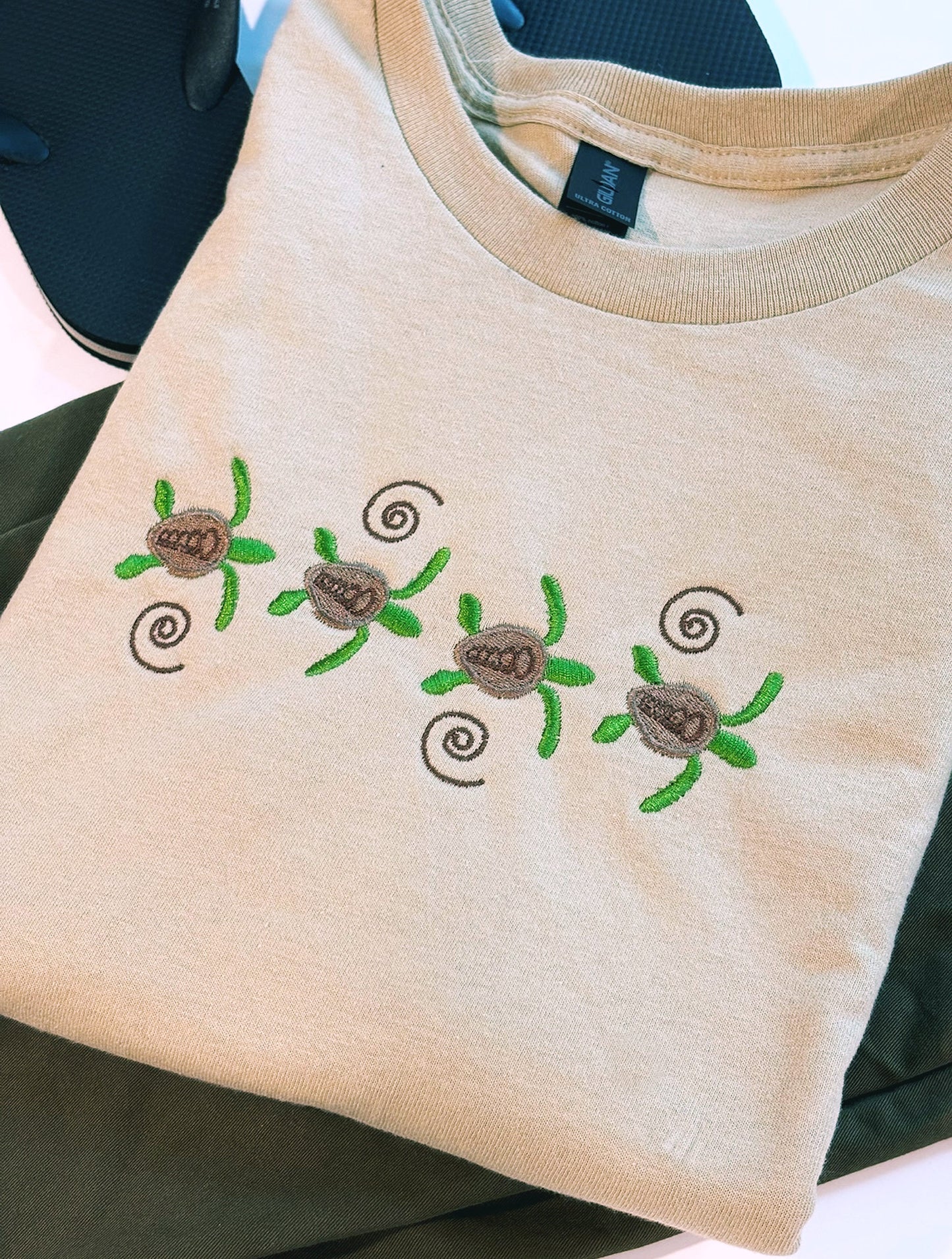 Sea Turtles Embroidered T-Shirt