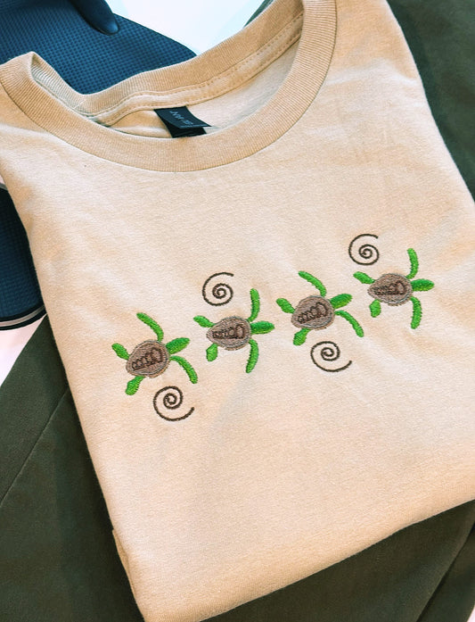 Sea Turtles Embroidered T-Shirt